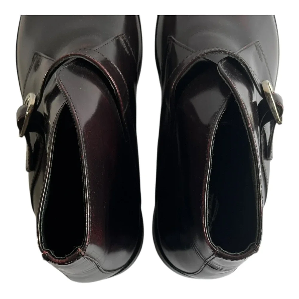 The Royal Tailor Burgundy Monk Strap Ankle Boots Men's Size 11.5 Leather